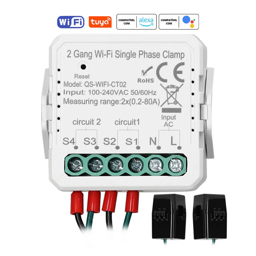 Medidor de Consumo Bifásico - Wi-Fi
