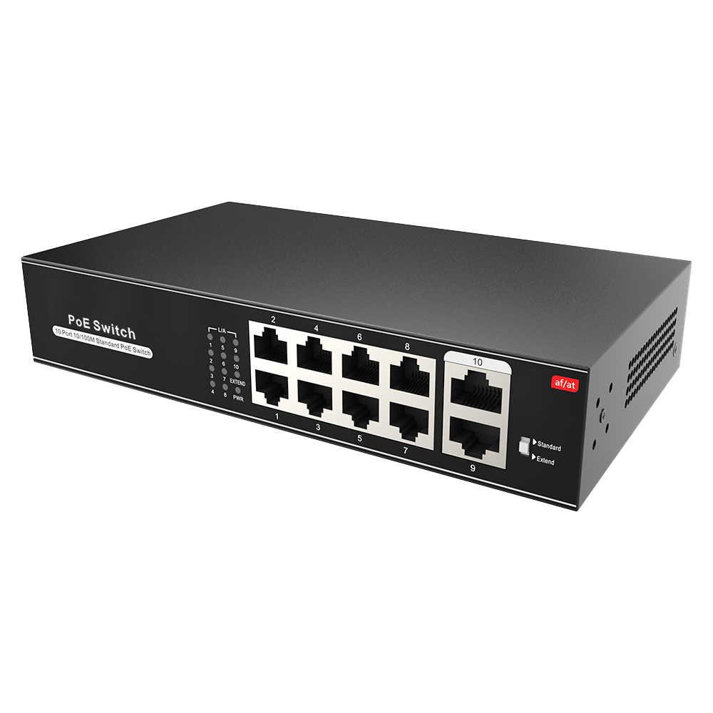 Switch 8 Portas PoE + 2 Uplink