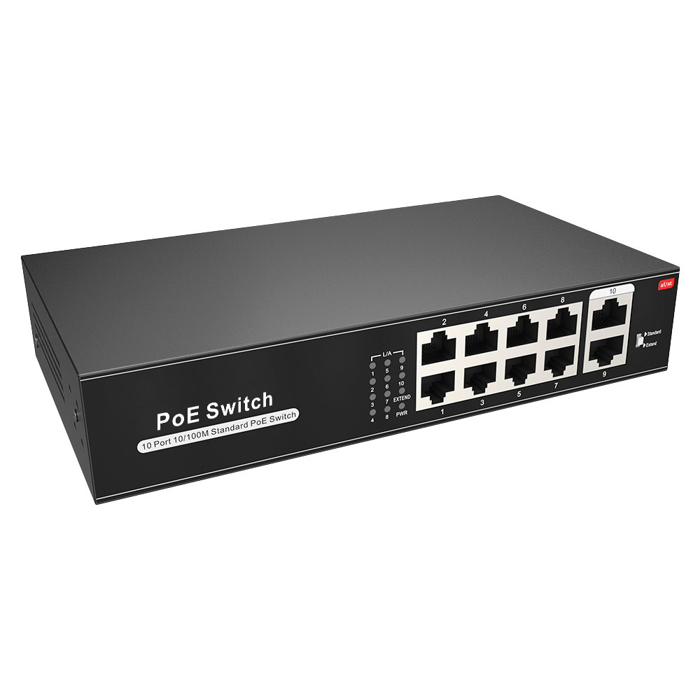 Switch 8 Portas PoE + 2 Uplink
