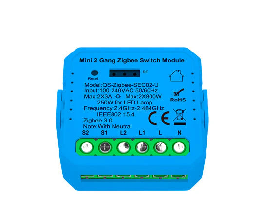 Módulo de Luzes simples (2 gang) - Zigbee 3.0