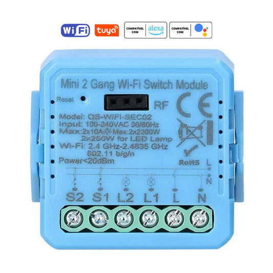 Mini Módulo de Luzes Wi-Fi Simples (2 gang)