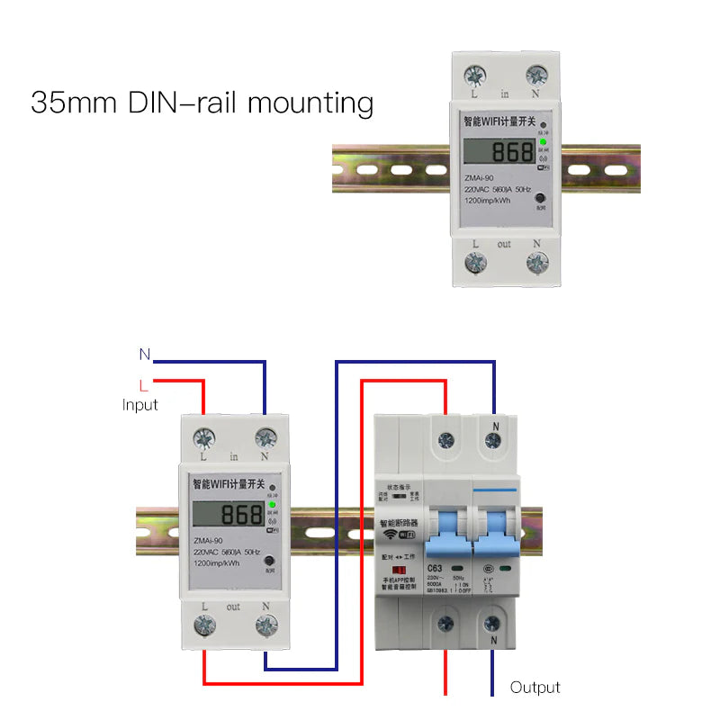 Medidor de Consumo Wi-Fi 50/60A Monofásico