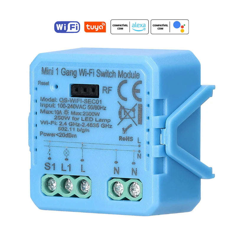 Mini Módulo de Luzes Wi-Fi Simples (1 gang)