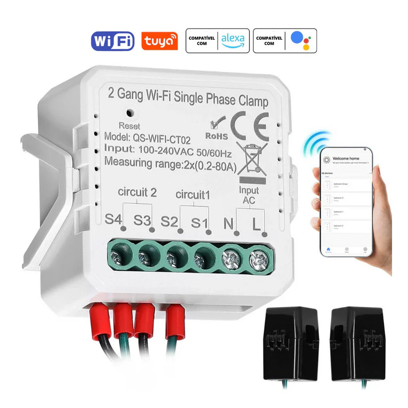 Medidor de Consumo Bifásico - Wi-Fi