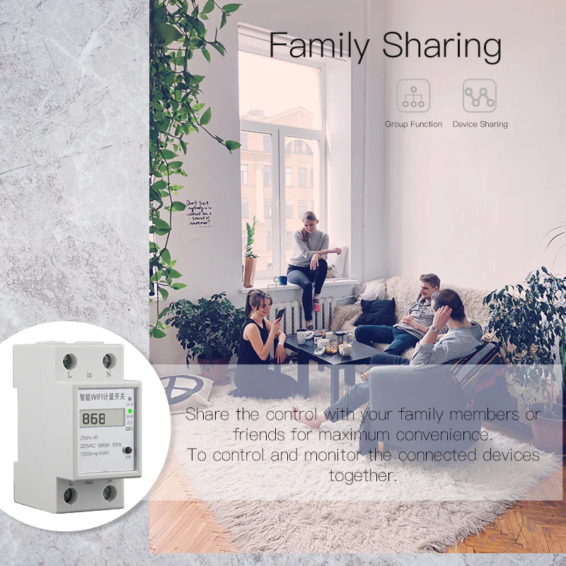 Medidor de Consumo Wi-Fi 50/60A Monofásico