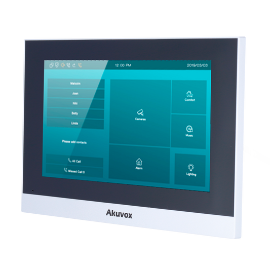 Monitor Linux para videoporteiro Visor TFT de 7" 2 fios Akuvox AK-C313W-2