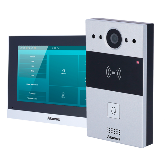 Kit de videoporteiro Linux 2 fios & WiFi | Placa & monitor Akuvox AK-KIT02-2