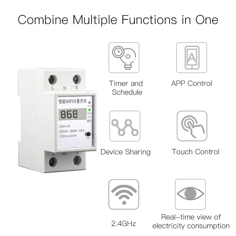 Medidor de Consumo Wi-Fi 50/60A Monofásico