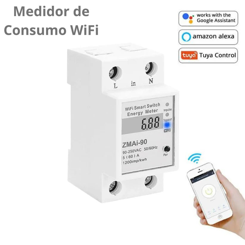 Medidor de Consumo Wi-Fi 50/60A Monofásico