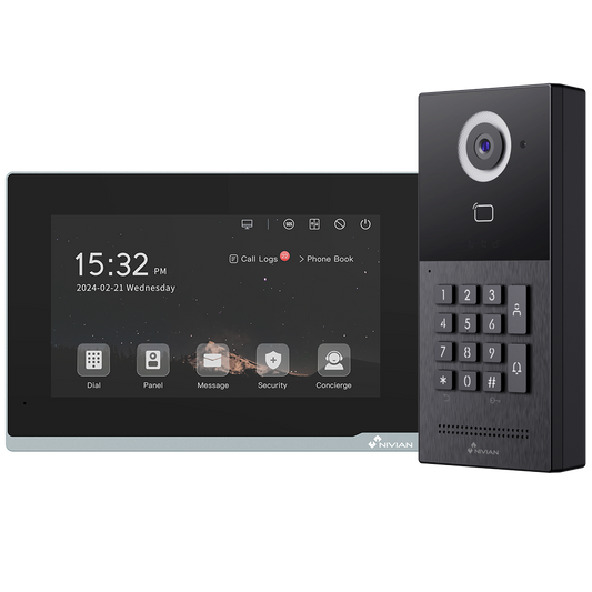 Kit de Videoporteiro Nivian 2 Fios com teclado NVS-VIDEOINTERCOM-2W-KPAD