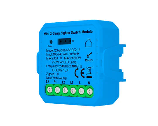 Módulo de Luzes simples (2 gang) - Zigbee 3.0